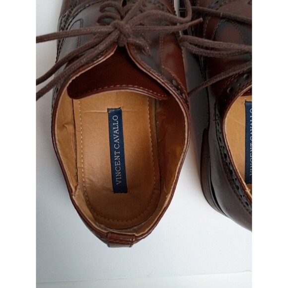 Vincent Cavallo Men's Wing Tip Brogue Oxford  Lace-up 8.5  Dark Academia Whimsy - Picture 2 of 6